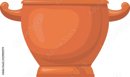 Tela Vintage ceramic pot. Cartoon clay kitchen utensil