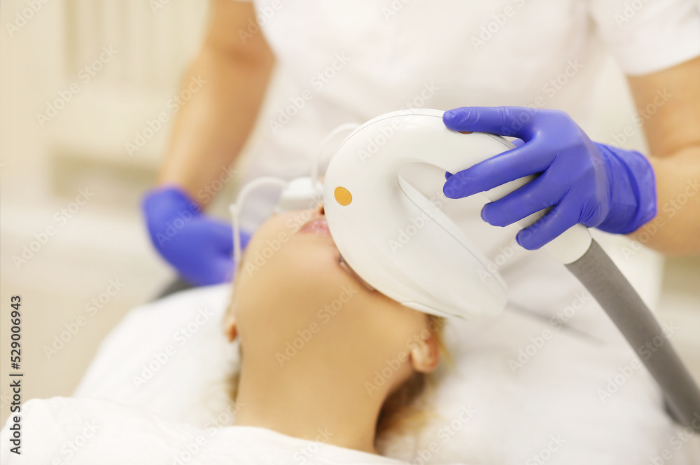 Naklejka premium Photorejuvenation,Cosmetic Laser Dermatology ,dermatologist offices,laser technology.
