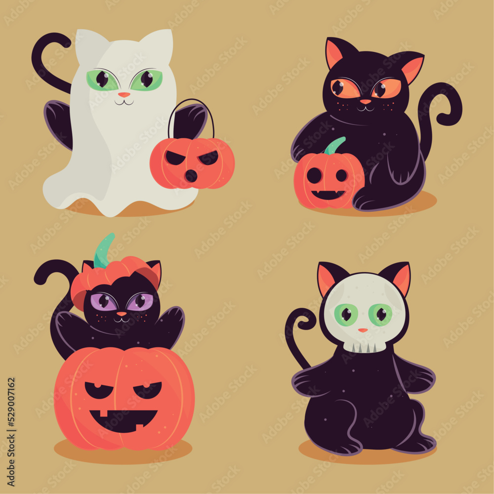 halloween cats icons collection halloween cats icons collection