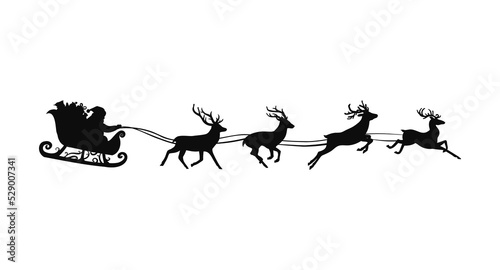 Santa claus sleight with reindeer