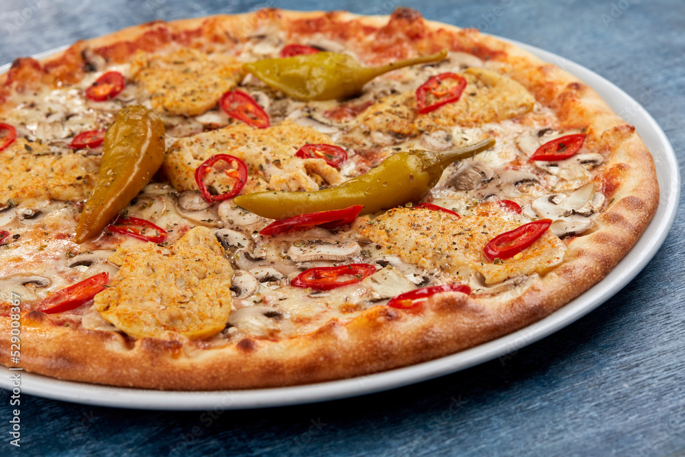 italian pizza on the white plate italian pizza on the white plate