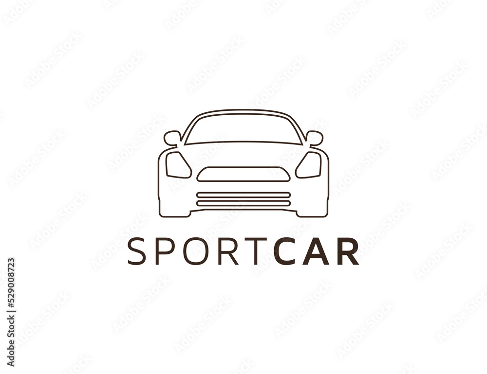 Obraz premium Modern car outline logo illustration design