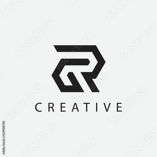 Initial letters GR, RG logo design vector elements photo