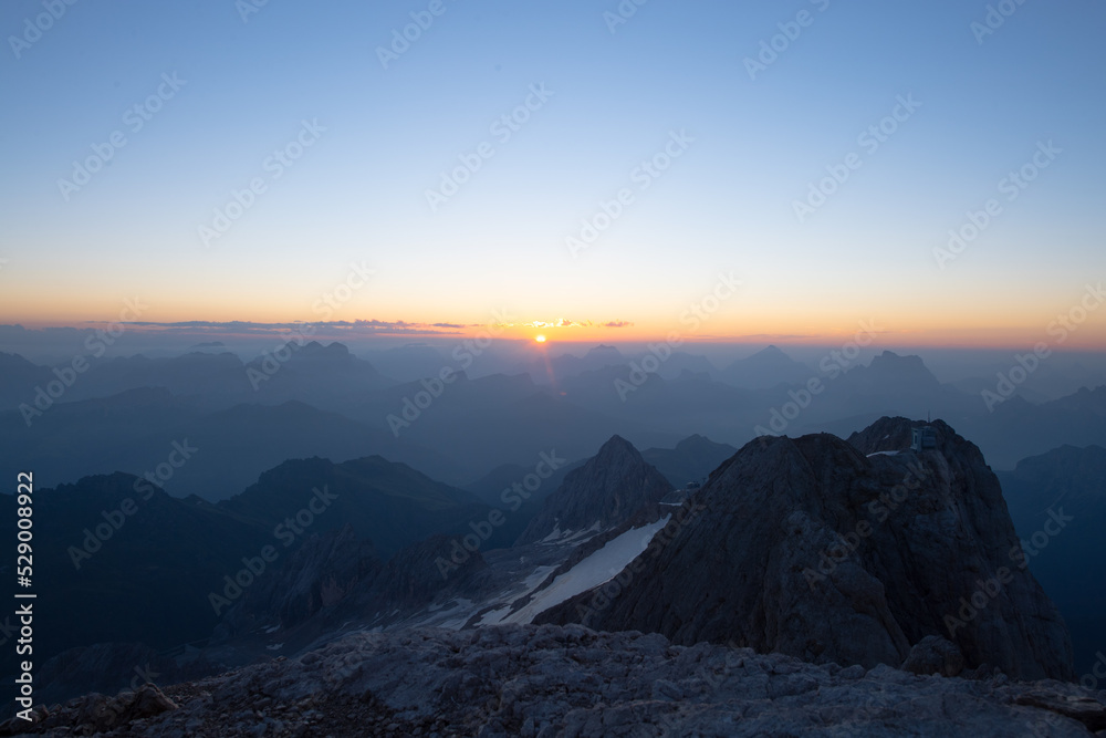 sunset from the peak of marmolada