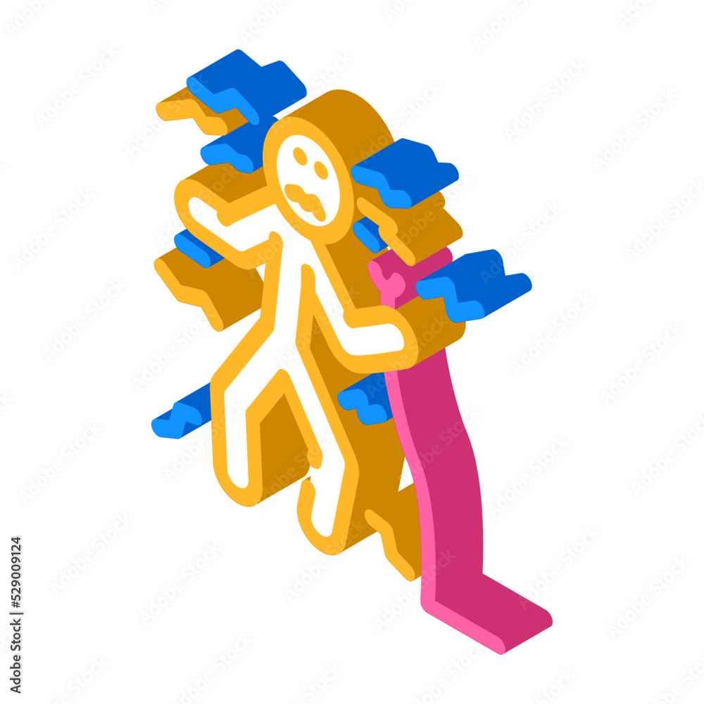 shocked man accident isometric icon vector. shocked man accident sign. isolated symbol illustration shocked man accident isometric icon vector. shocked man accident sign. isolated symbol illustration