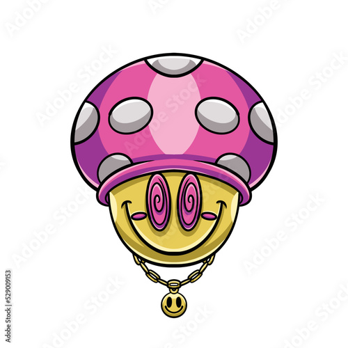 Smiley Face Mushroom Cartoon