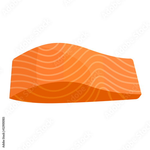 sashimi salmon slice flat vector illustration clipart isolated on white background