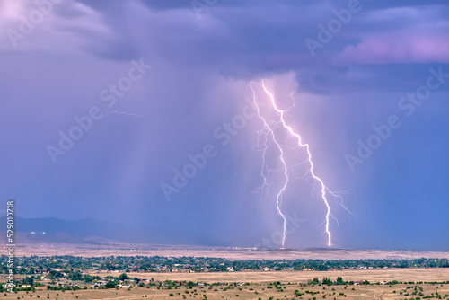 A lightning storm building over Mingus Mountain just east of Chino Valley Arizona during the 2022 Monsoon season. photo
