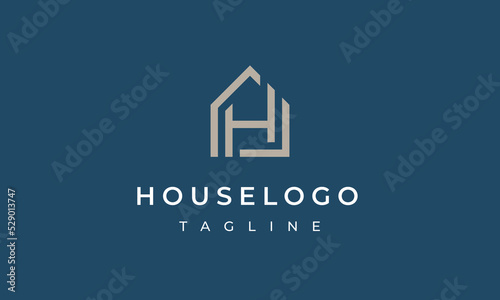 real estate letter H house logo concept architecture home construction company logo realty rent symbol icon vector template
