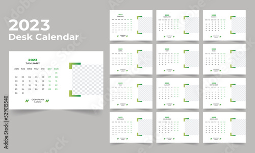 Desk Calendar 2023 Template Design 
