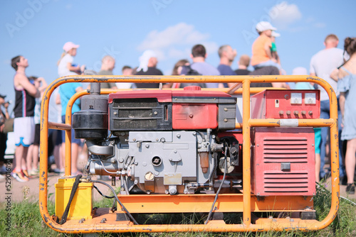 Diesel electric generator use for emergency electric power in the festival