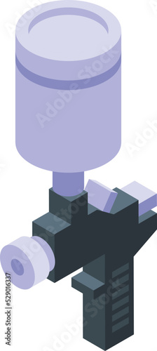 Spray bottle gun icon isometric vector. Paint sprayer. Auto air