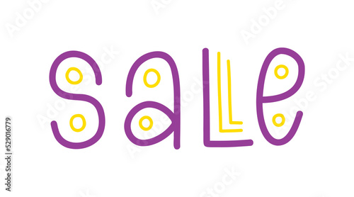 Sale lettering vector quote. Hand drawing phrase. Decor menu or slogan. Design typographic sketch. Decoration modern saying. Ads calligraphy text