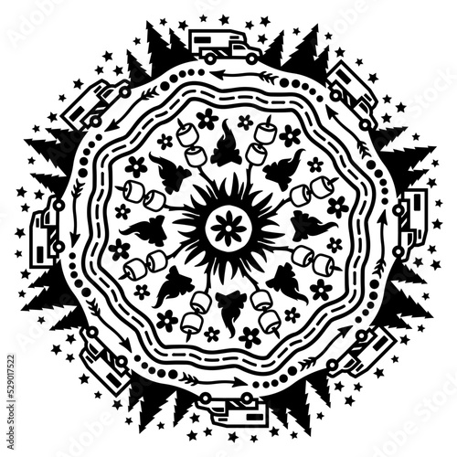 Mandala camping truck print