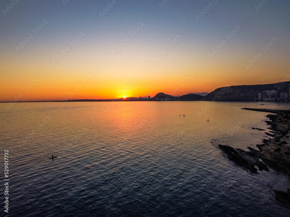 Alicante San Juan Cabo de las Huertas Faro Spain  Mediterranea sea Sunset