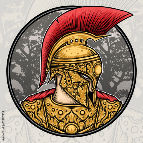 King Spartan Warrior Illustration