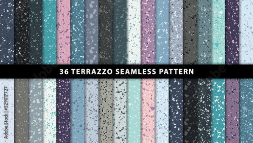 Set of terrazzo marble floor seamless patterns