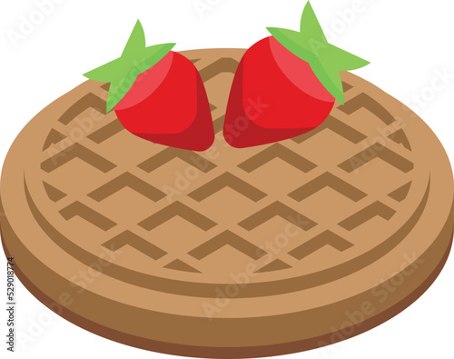 Waffle cake icon isometric vector. Food machine. Round belgian