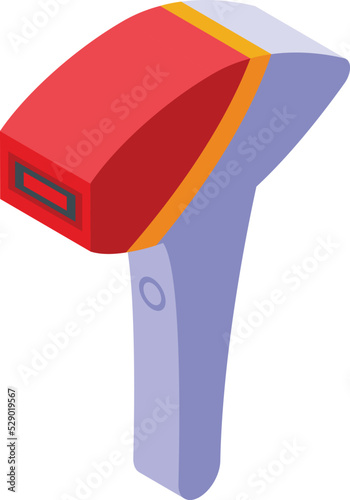Laser epilator icon isometric vector. Woman skin. Care beauty