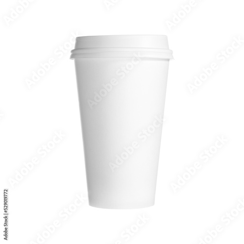 White takeaway coffee paper cup isolated