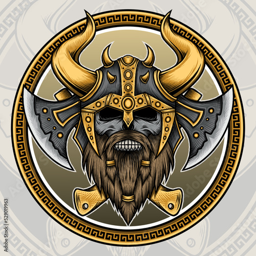 Viking Skull Warrior Vector