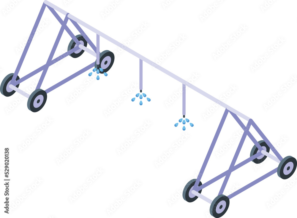 Wheel irrigation system icon isometric vector. Water pipe. Farm hose Wheel irrigation system icon isometric vector. Water pipe. Farm hose