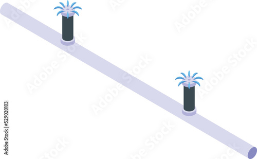 Hose irrigation icon isometric vector. Water system. Automatic spray