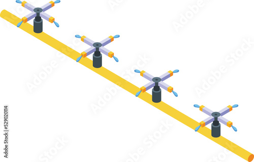 Automatic irrigation icon isometric vector. Water system. Head pivot