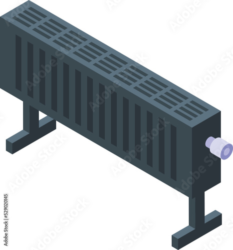 Black convector icon isometric vector. Room radiator. Energy service