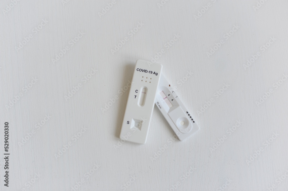 Covid-19 and coronavirus virus testing kit sample for medical antigen infection diagnosis during epidemic and pandemic isolated