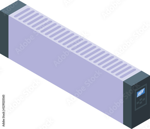 Long convector icon isometric vector. Room radiator. Energy service