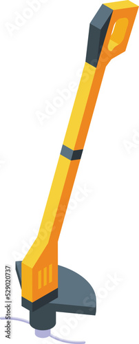 Gardening trimmer icon isometric vector. Garden grass. Machine motor