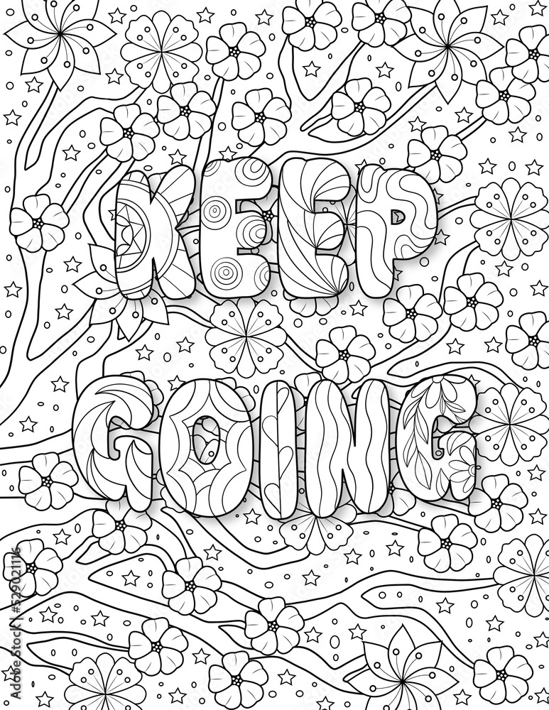 Inspirational quotes adult coloring book pages, Motivational quotes ...