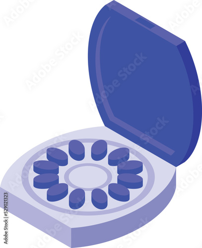 Contraceptives pills icon isometric vector. Female control. Education health