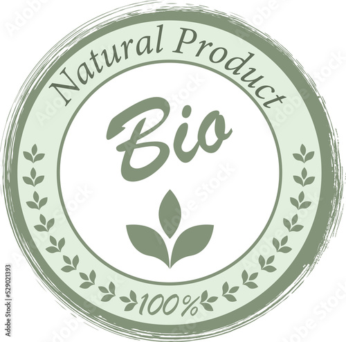 Bio product sticker, label, badge and logo. Ecology icon. Template for organic and eco friendly products photo