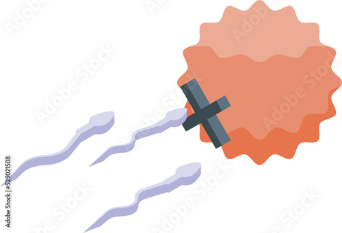 No contraception icon isometric vector. Birth control. Female health