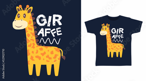 Cute giraffe cartoon tshirt art designs