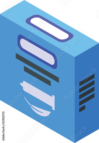 Contraceptives box icon isometric vector. Birth control. Condom male