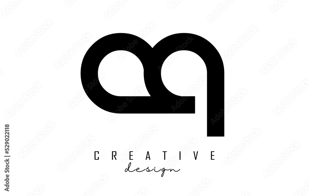 Small Letters aq a q logo with a minimalist design. Letters with elegant, simple and two letters design. Small Letters aq a q logo with a minimalist design. Letters with elegant, simple and two letters design.