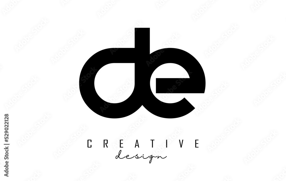 Small Letters DE D E logo with a minimalist design. Letters with elegant, simple and two letters design. Small Letters DE D E logo with a minimalist design. Letters with elegant, simple and two letters design.