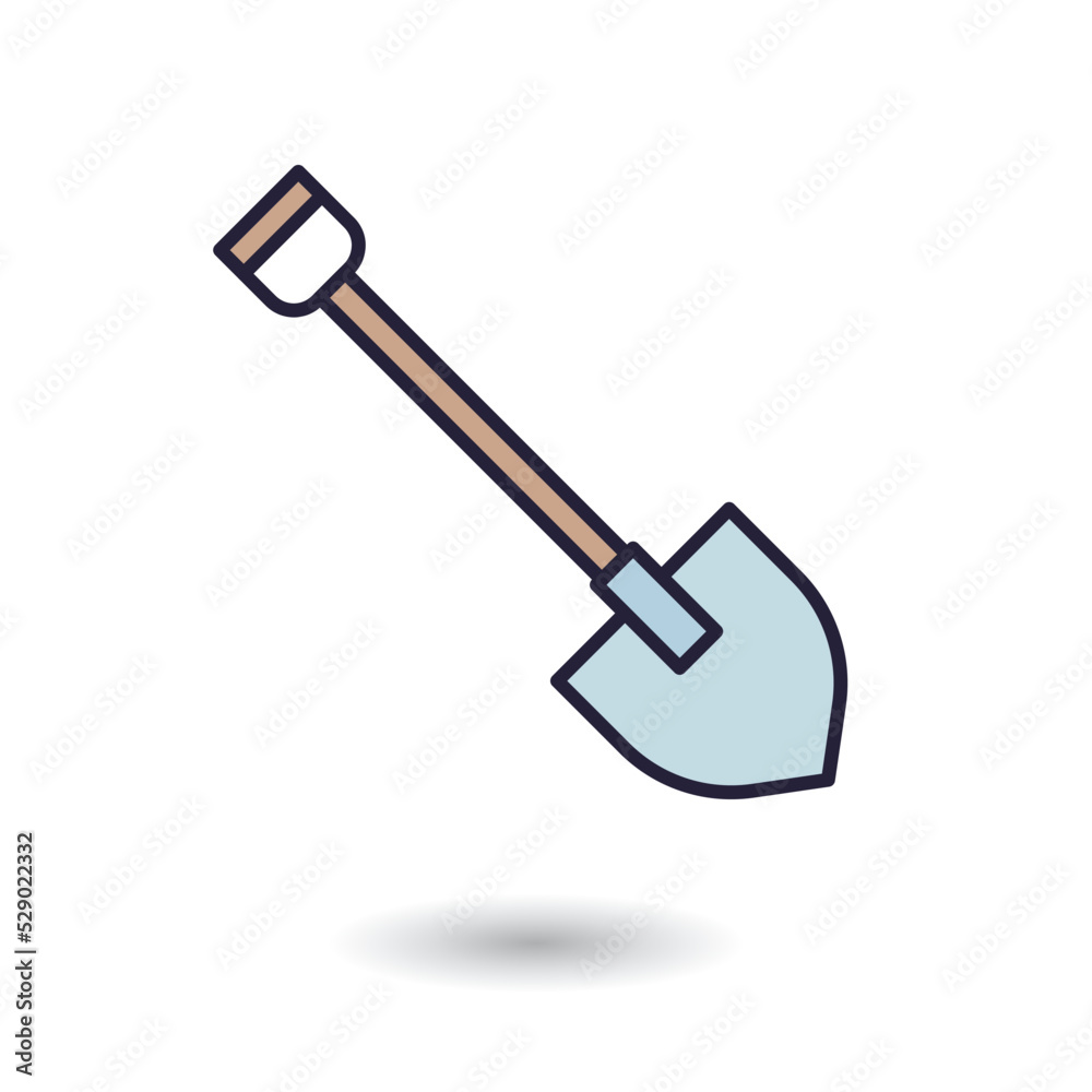 Shovel icon vector logo template.
