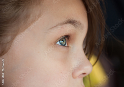 Portrait of a little girl in close-up.