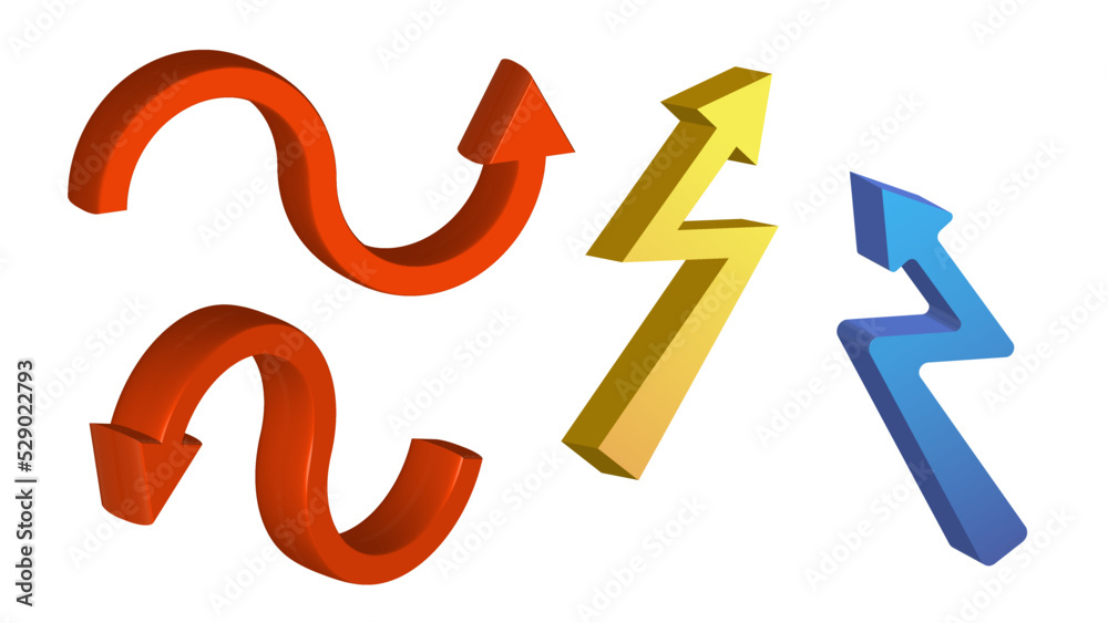 A set of 3d vector arrows. Clipart for web design, mobile applications, interface, etc. A set of 3d vector arrows. Clipart for web design, mobile applications, interface, etc.