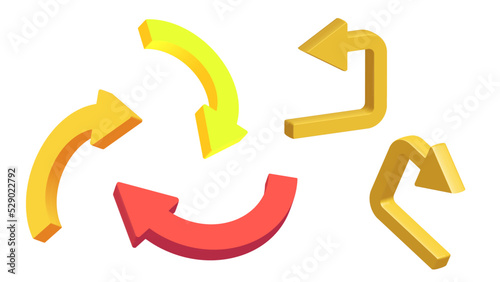 A set of 3d vector arrows. Clipart for web design, mobile applications, interface, etc.
