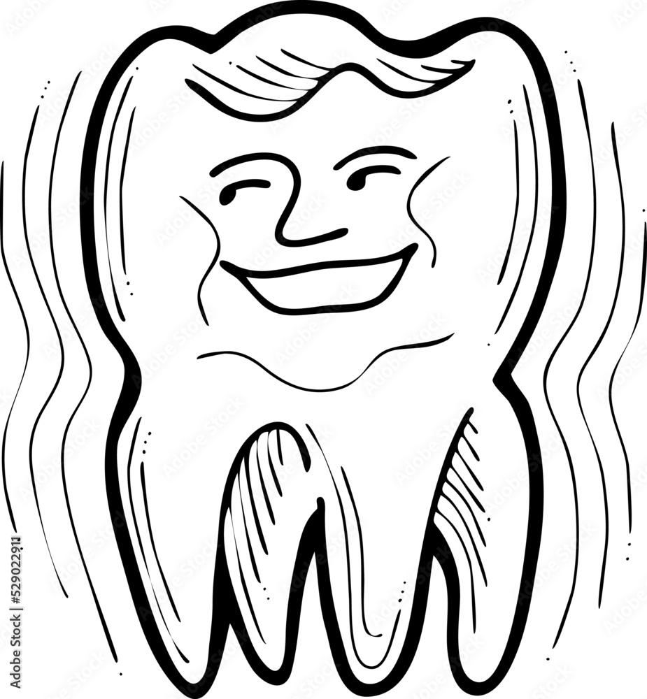 Root Tooth Cartoon Character With Problem And Solution Dental Care For