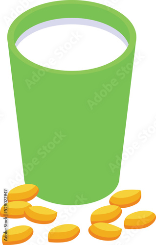 Nut milk icon isometric vector. Vegan drink. Soya vegetable