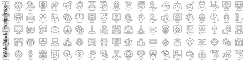 Set of outline esports icons. Minimalist thin linear web icons bundle. vector illustration.