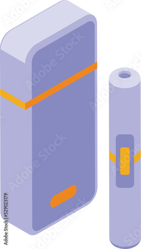 Vape icon isometric vector. Electronic smoke. Pen coil