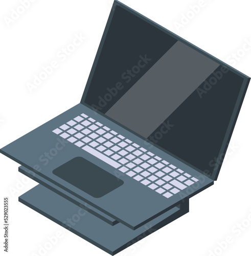 Notebook stand icon isometric vector. Desk laptop. Portable office