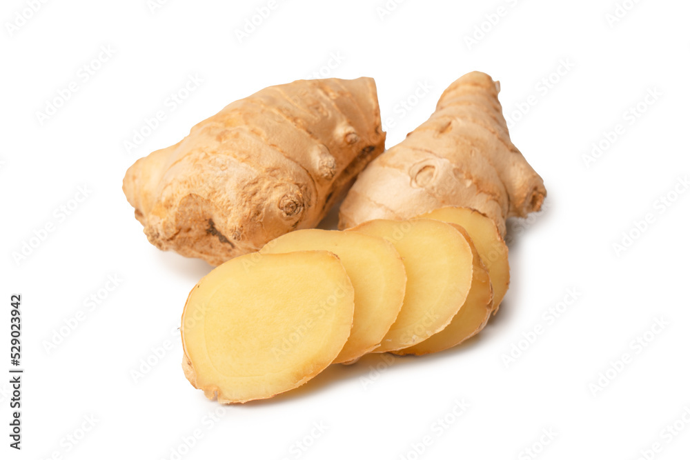 Ginger root isolated on white background. Ginger root isolated on white background.